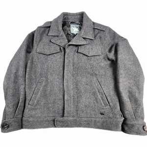 Spiewak & Sons L Gray Wool Thinsulate Jacket Heavy Classic City Bomber‎ Coat